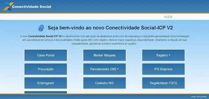 Tela do Conectividade Social ICP V2
